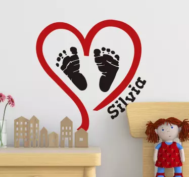 Naljepnica za djecu otisci u srcu - TenStickers