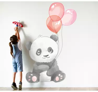 Naljepnica za djecu panda s balonima - TenStickers