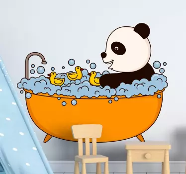 Naljepnica za djecu panda zabava u kadi - TenStickers