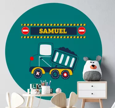 Naljepnica za djecu personalizacija s temom kamiona - TenStickers
