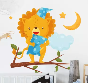 Naljepnica za djecu pidžama s uspavanim lavom - TenStickers