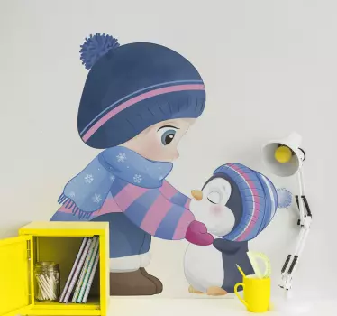 Naljepnica za djecu pinguin i dijete - TenStickers