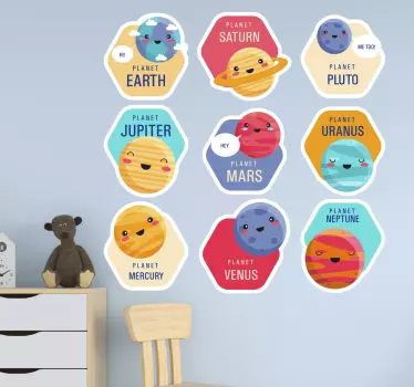 Naljepnica za djecu planet likovi - TenStickers