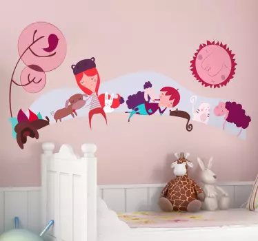 Naljepnica za djecu prijatelji uspavani životinje - TenStickers