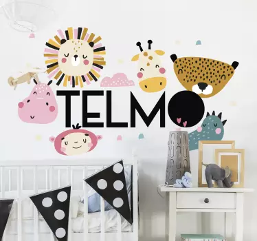 Naljepnica za djecu prijateljska životinjska lica - TenStickers