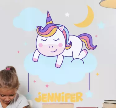 Naljepnica za djecu prilagođena jednorog fantazija - TenStickers