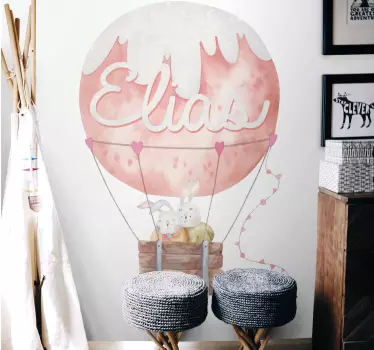 Naljepnica za djecu prilagođeni ružičasti zračni balon - TenStickers