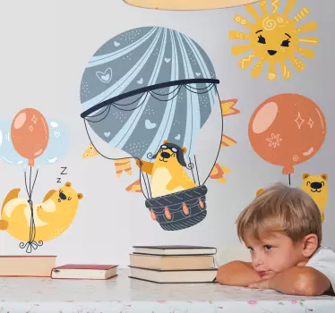 Naljepnica za djecu razigrana avantura s balonom - TenStickers