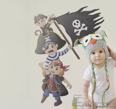 Naljepnica za djecu razigrana piratska posada - TenStickers