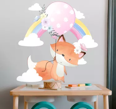 Naljepnica za djecu razigrani balon lisice - TenStickers