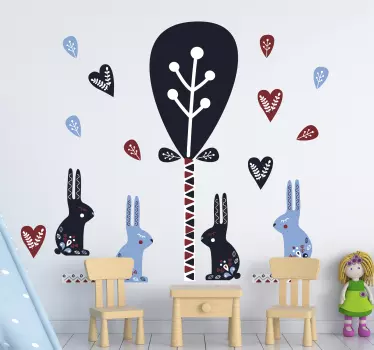 Naljepnica za djecu razigrani motiv zeca - TenStickers