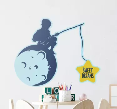 Naljepnica za djecu ribolov na mjesecu - TenStickers