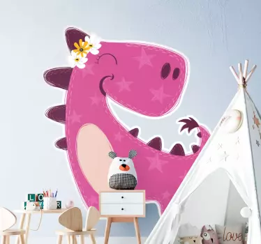Naljepnica za djecu ružičasti dinosaur - TenStickers
