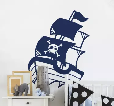 Naljepnica za djecu s dizajnom piratskog broda - TenStickers
