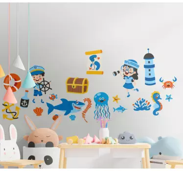Naljepnica za djecu s dizajnom pomorske avanture - TenStickers
