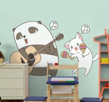 Naljepnica za djecu s glazbenim pandama - TenStickers