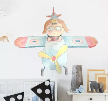 Naljepnica za djecu s ilustracijom avijatičara - TenStickers