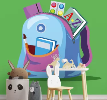 Naljepnica za djecu s ilustracijom šarenog ruksaka - TenStickers
