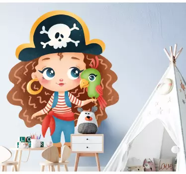 Naljepnica za djecu s likom djevojčice pirata - TenStickers