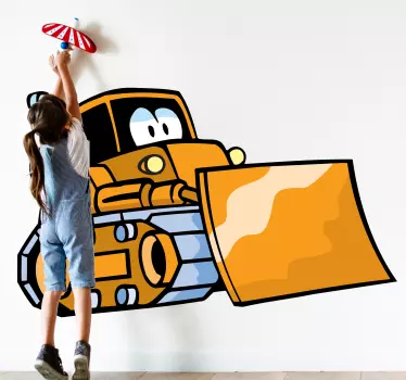 Naljepnica za djecu s likom sretnog bagera - TenStickers