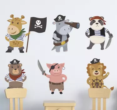 Naljepnica za djecu s likovima piratskih životinja - TenStickers