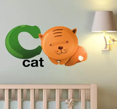 Naljepnica za djecu s mačkom c cat - TenStickers