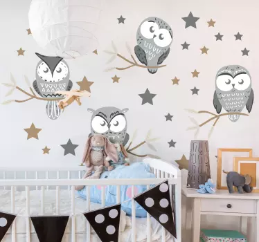 Naljepnica za djecu s motivom sove za dječju sobu - TenStickers