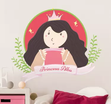 Naljepnica za djecu s preslatkim portretom princeze - TenStickers