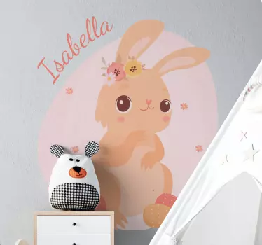 Naljepnica za djecu s preslatkom ilustracijom zeca - TenStickers