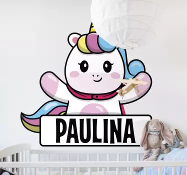 Naljepnica za djecu s preslatkom jednorogom - TenStickers