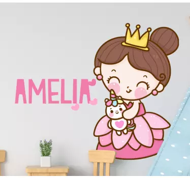 Naljepnica za djecu s preslatkom princezom - TenStickers