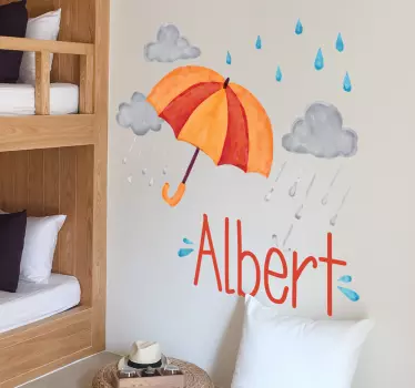 Naljepnica za djecu s šarenim dizajnom kišobrana - TenStickers