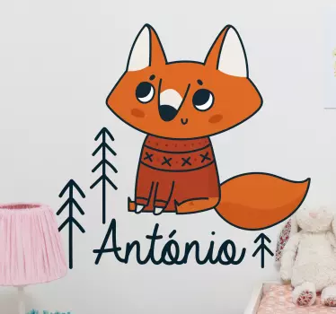 Naljepnica za djecu s šarmantnom lisicom - TenStickers