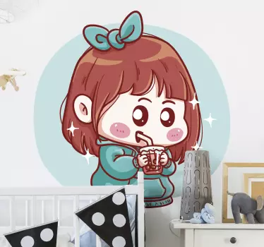 Naljepnica za djecu s simpatičnim likom uz piće - TenStickers