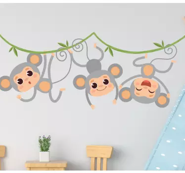 Naljepnica za djecu s simpatičnim majmunima - TenStickers