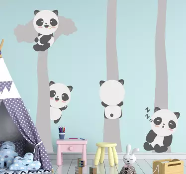 Naljepnica za djecu s simpatičnim pandama - TenStickers
