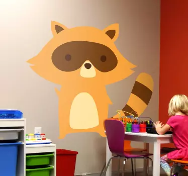 Naljepnica za djecu s simpatičnim rakunom - TenStickers