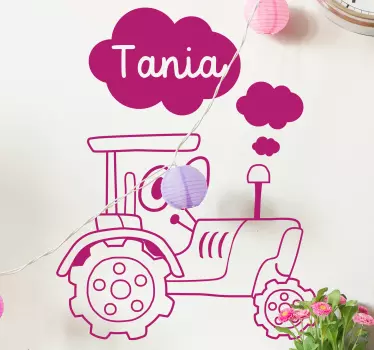 Naljepnica za djecu s simpatičnom ilustracijom traktora - TenStickers