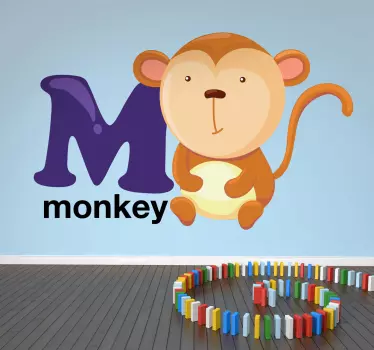 Naljepnica za djecu s simpatičnom majmunskom maskotom - TenStickers