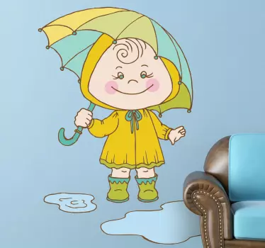 Naljepnica za djecu s veselim likom kišobrana - TenStickers