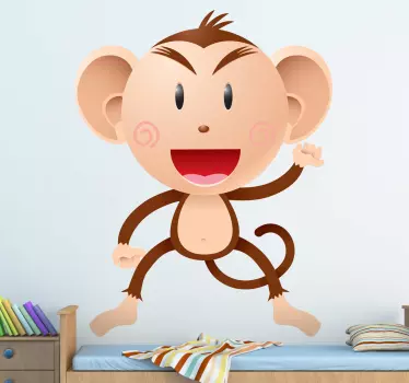 Naljepnica za djecu s veselim majmunom - TenStickers