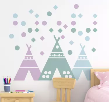 Naljepnica za djecu s vibrantnim motivima šatora - TenStickers