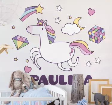 Naljepnica za djecu Šarena avantura jednoroga - TenStickers
