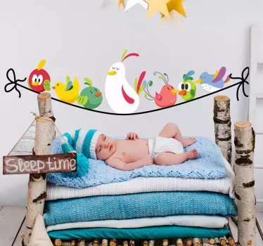 Naljepnica za djecu Šarena ptica u nizu - TenStickers