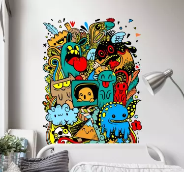 Naljepnica za djecu Šarene pokretne forme - TenStickers