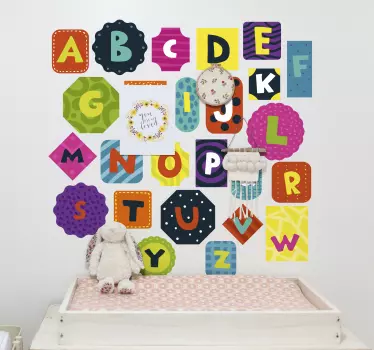 Naljepnica za djecu šareni abecedni aranžmani - TenStickers