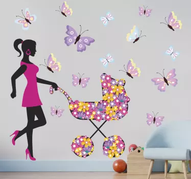 Naljepnica za djecu Šareni cvjetni kolica - TenStickers