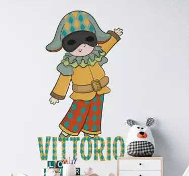 Naljepnica za djecu šareni lik šaljivdžije - TenStickers