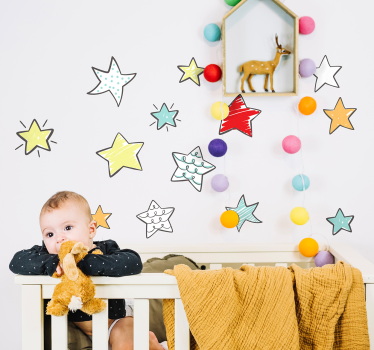 Naljepnica za bebu s šarenim zvjezdicama - TenStickers