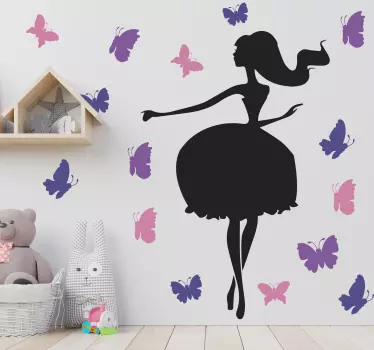 Naljepnica za djecu silueta s leptirima - TenStickers